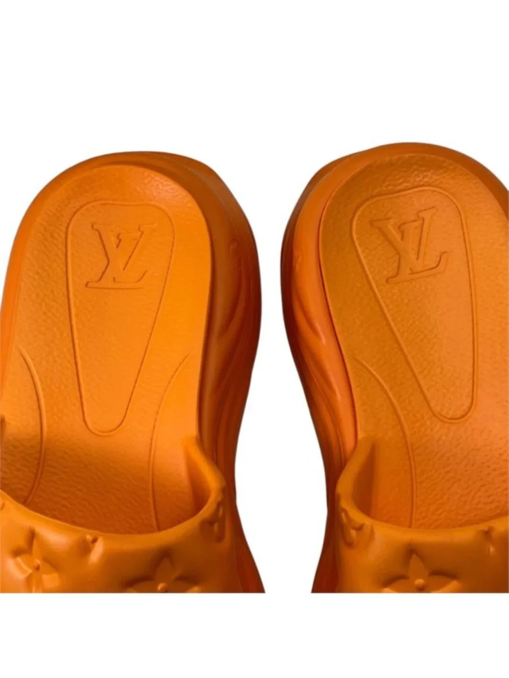 Louis Vuitton Pool 55 Line Sandals Monogram Embossed Rubber Orange